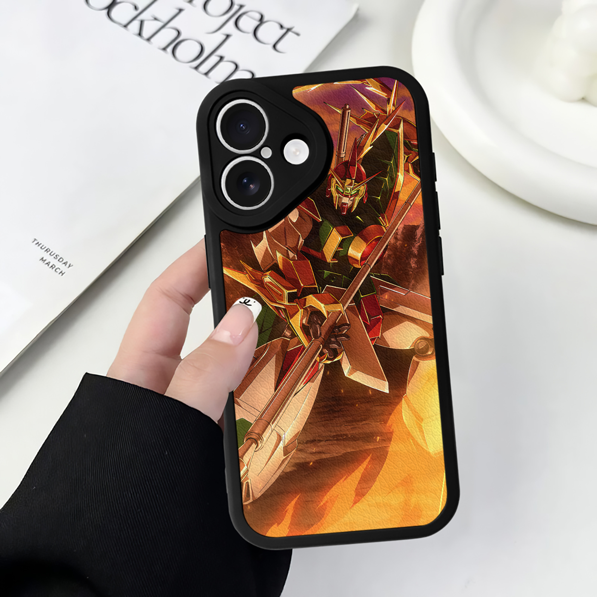 （画像用） 機動戦士ガンダム Mobile Suit Gundam 【iPhone 16シリーズ対応】シリコンスマホケース（レザー調） 材質：シリコン